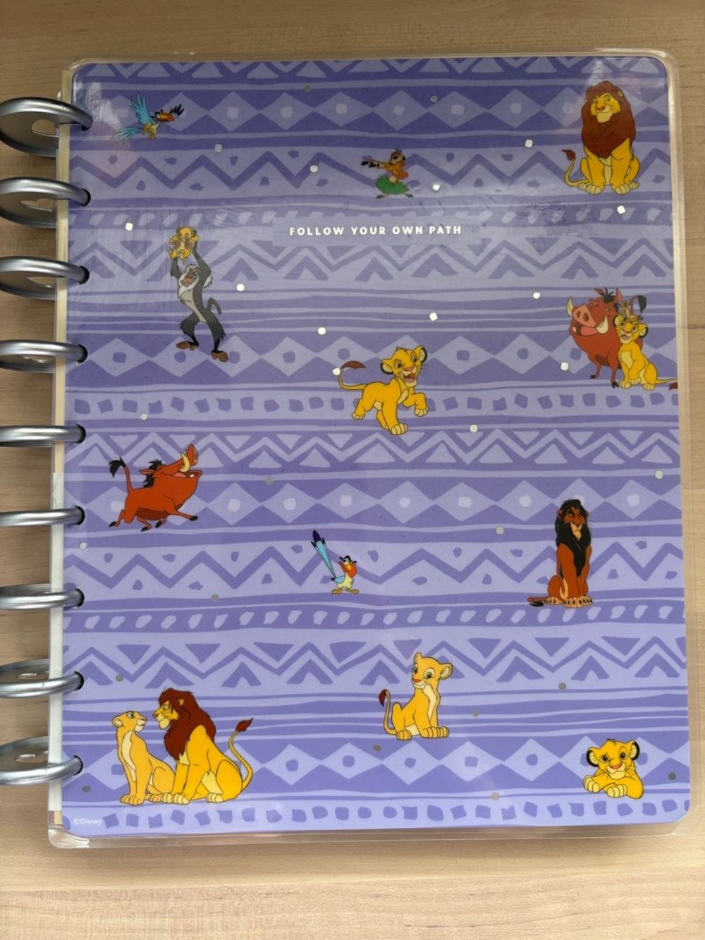 The Lion King Happy Planner Pale Yellow Dot Cover with Month Stickers
